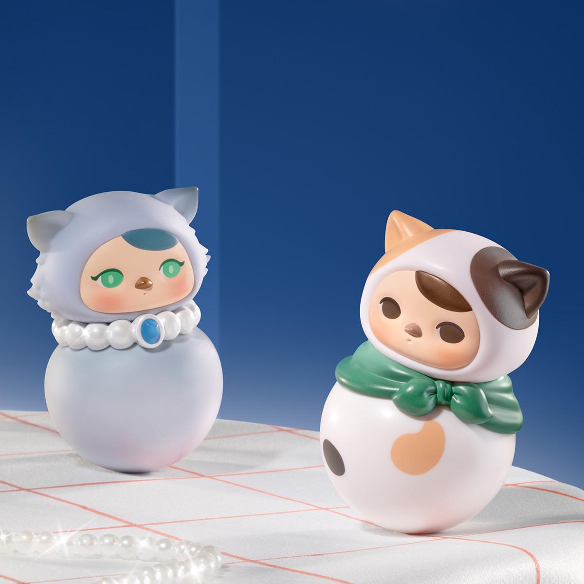 PUCKY Roly Poly Kitty Series Figures cute tumbler Ornaments Figure blind box toys
