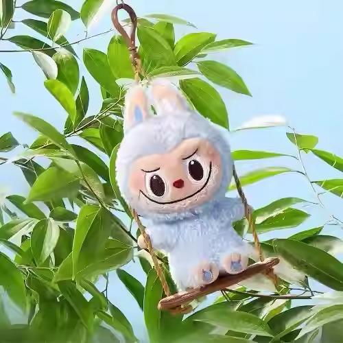 Labubu City Park wood workshop series swing plush pendant blind box labubu