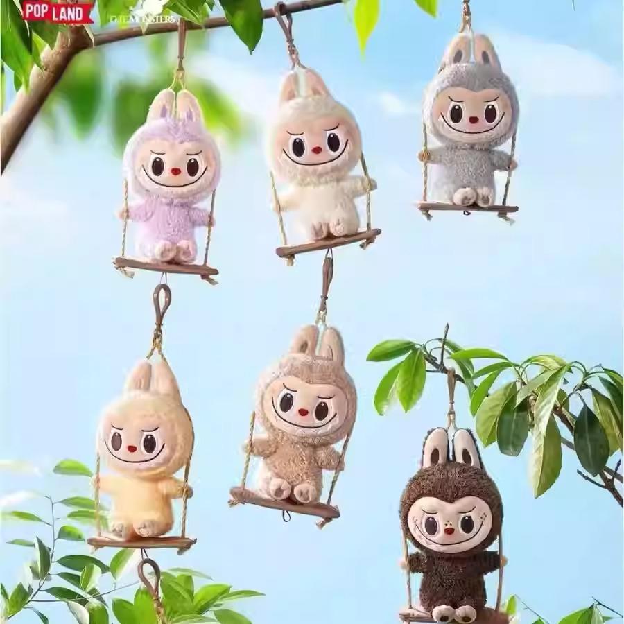 Labubu City Park wood workshop series swing plush pendant blind box labubu