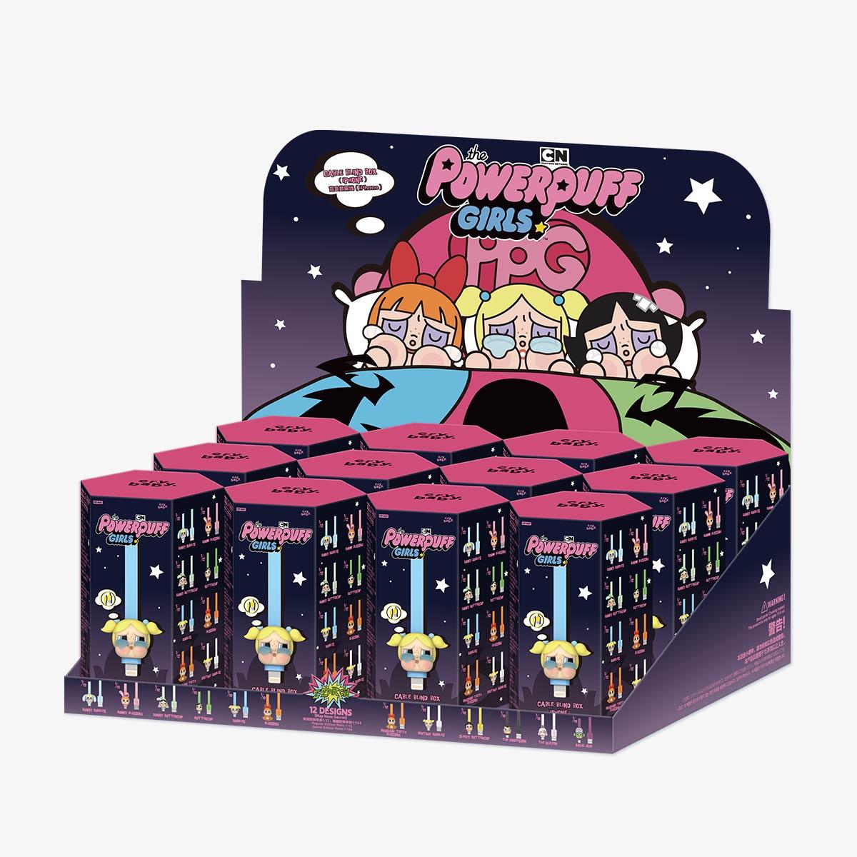 CRYBABY * Powerpuff Girls Series-Cable Blind Box CRYBABY x Flying Girl Police Series Data cable phone charging cable Trendy toy peripheral gifts type-C iphone