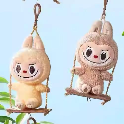 Labubu City Park wood workshop series swing plush pendant blind box labubu
